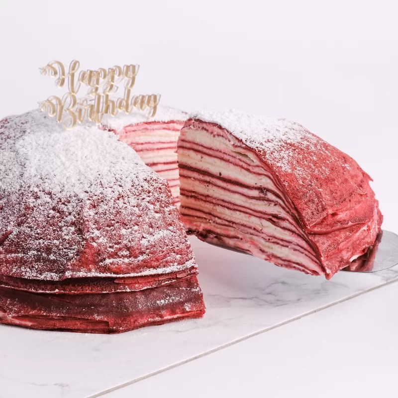 Red Velvet Mille Crepes / Handmade Red Velvet Crepe