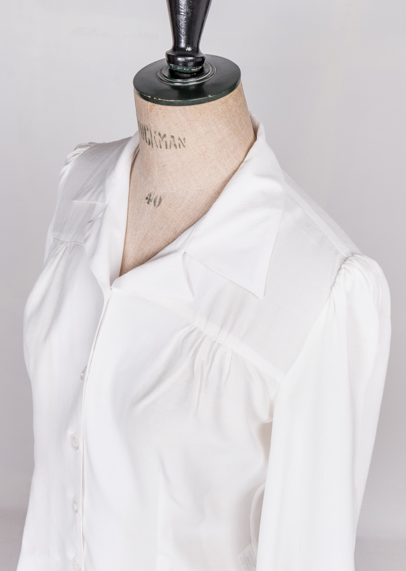 40’S STYLE BLOUSE YOKE (WHITE) Dorian Boutique