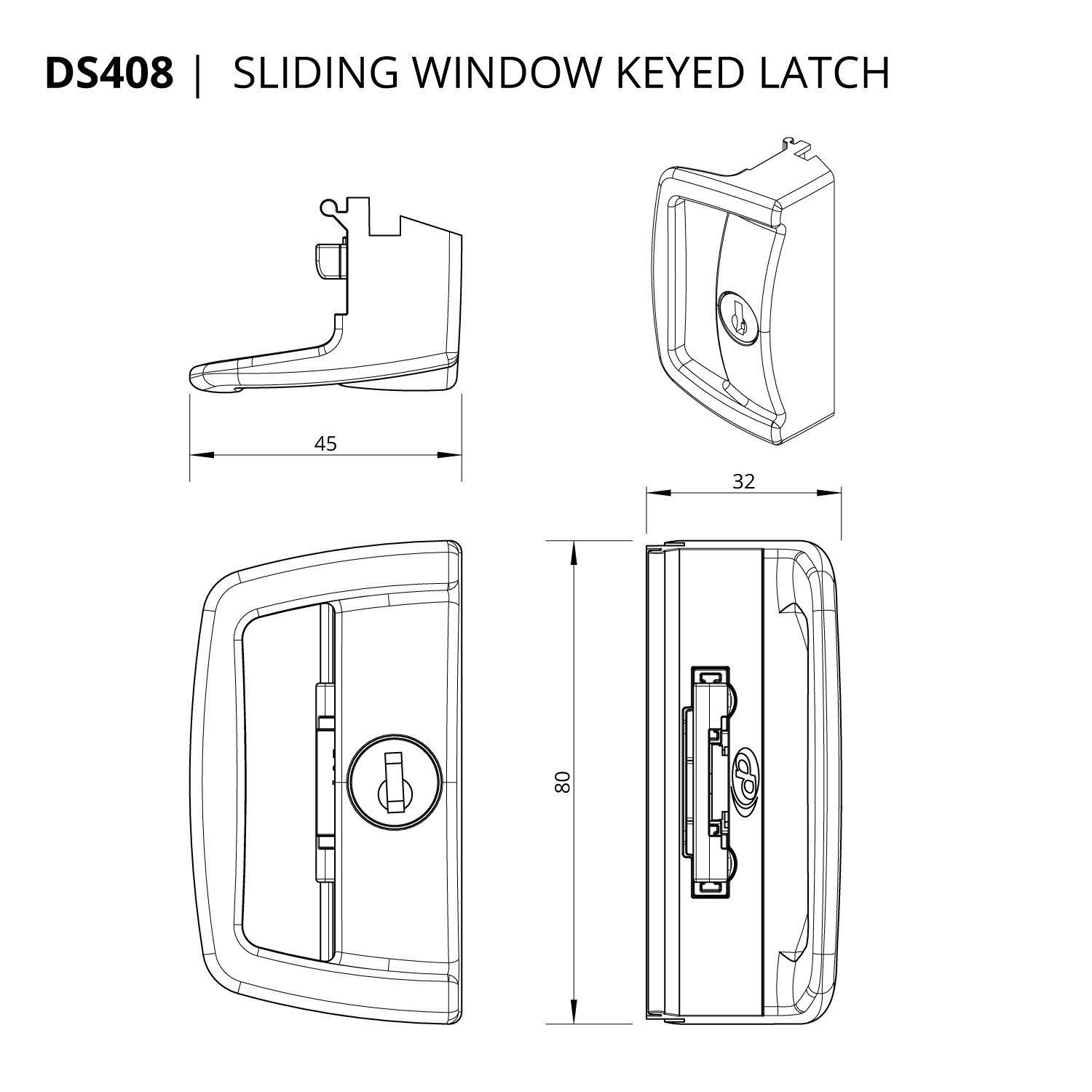 DS408 Sliding Window Keyed Latch Doric Innovators of Hardware for Windows & Doors