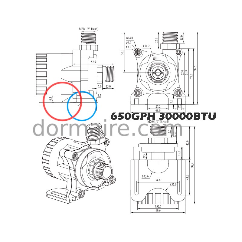 Water Pump for Marine Air Conditioner 650GPH