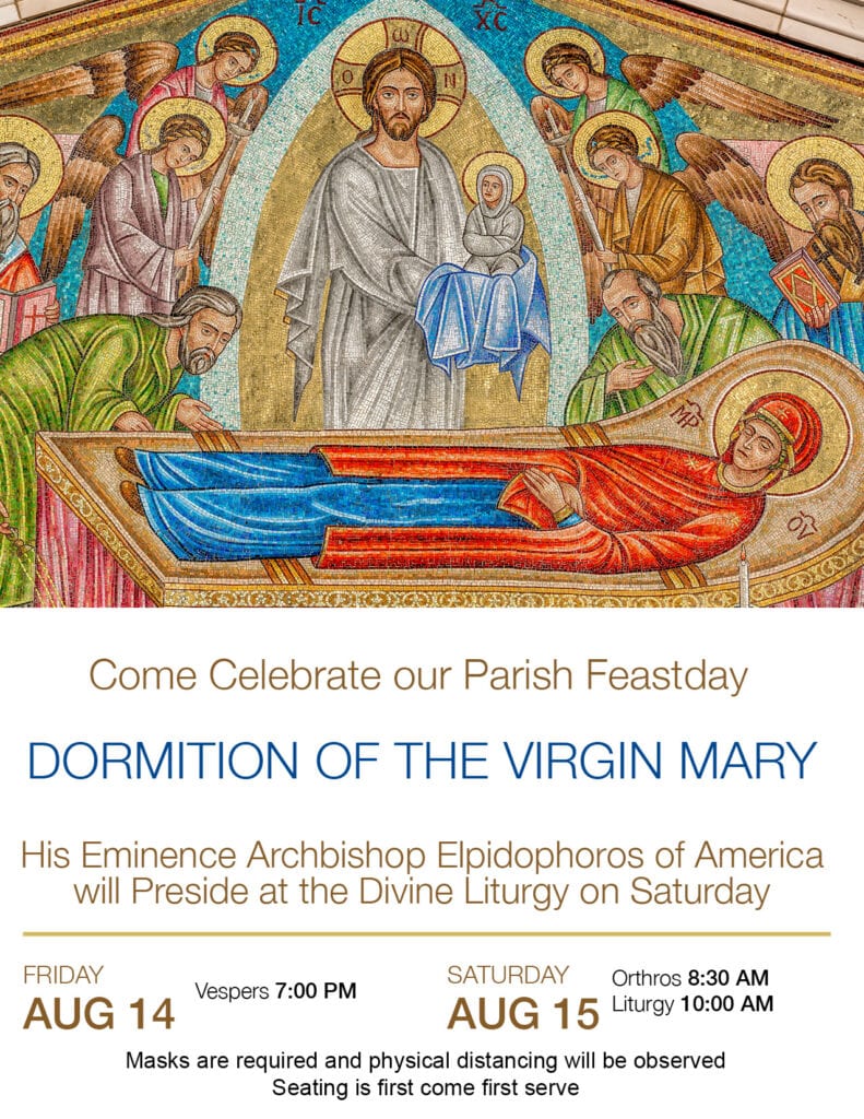 Feast Day Celebrations 2020 Dormition of the Virgin Mary