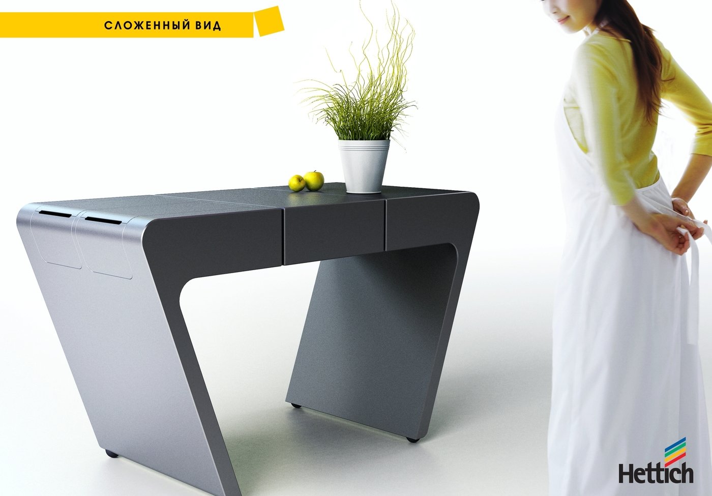 SpaceSaving Kitchen Table Folds Like an Accordion Designs & Ideas on