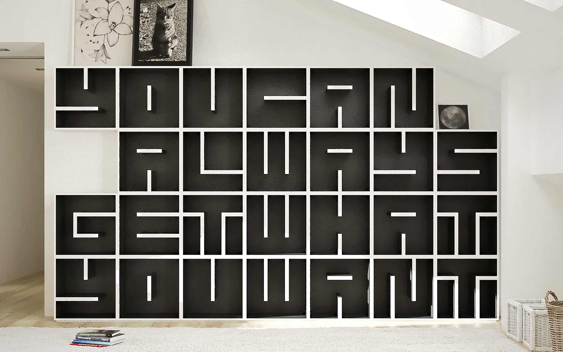 Legible Bookcases Let You Spell Out Anything with Shelving Designs