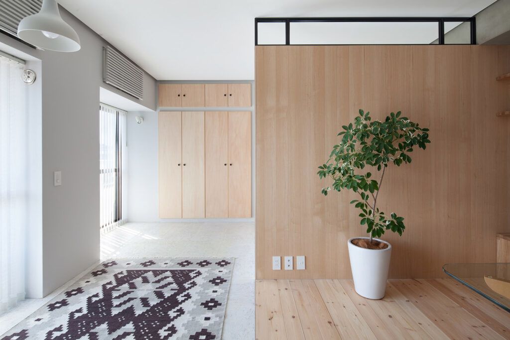 Modular Plywood Partition Makes the Most of a Small Space Designs