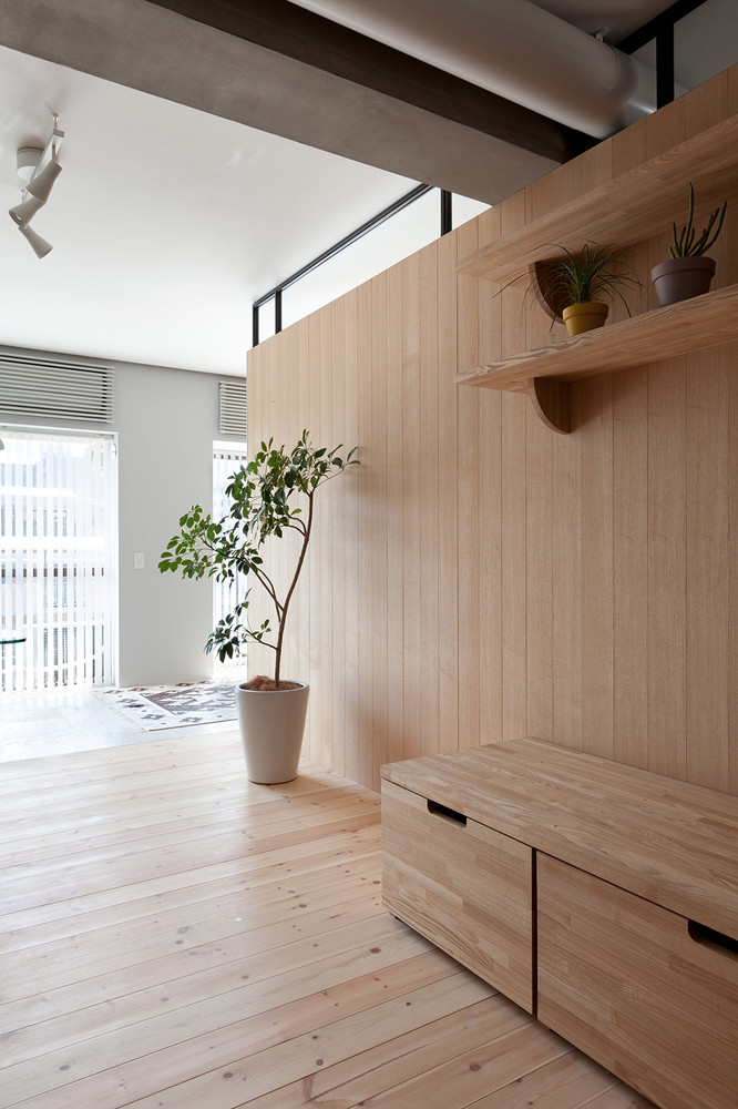 Modular Plywood Partition Makes the Most of a Small Space Designs