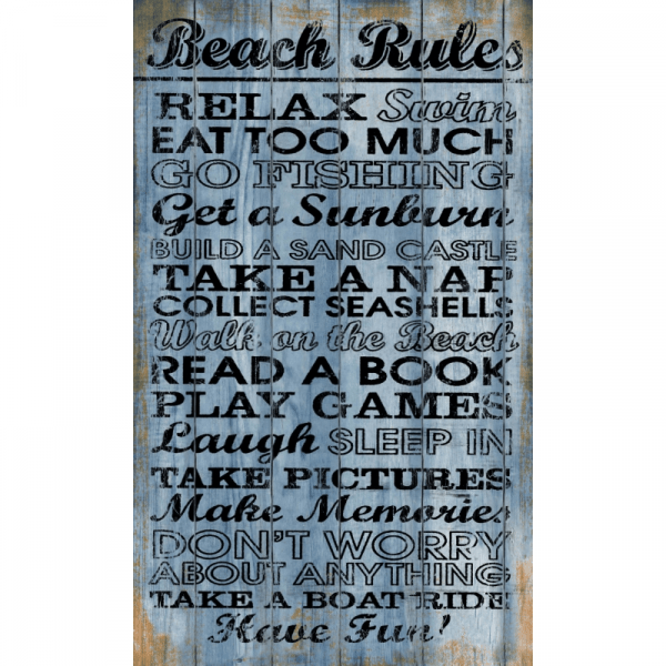 Beach Rules Wooden Wall Art Dorset Gifts