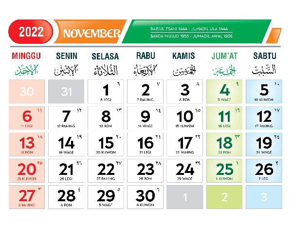 Kalender Jawa 2022 Lengkap - Weton Pasaran Dan Wuku | Dosenpintar.com