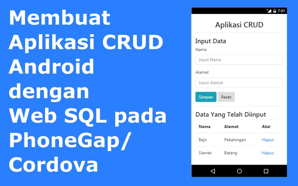 Aplikasi CRUD Android PhoneGap/Cordova 1 Dosen Programming