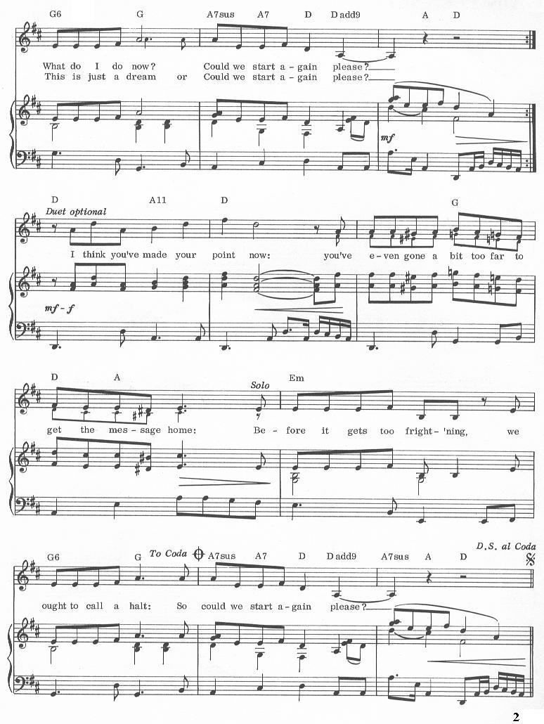 Sheet music for "Could We Start Again Please?" from Jesus Christ Superstar