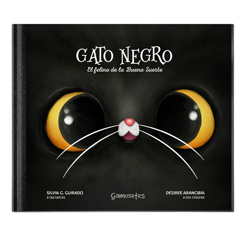 Gato Negro, el felino de la buena suerte Cuento ilustrado Gamusetes