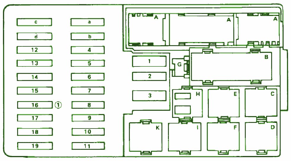 1993 Mercedes-Benz 400SEL Fuse Box Diagrams