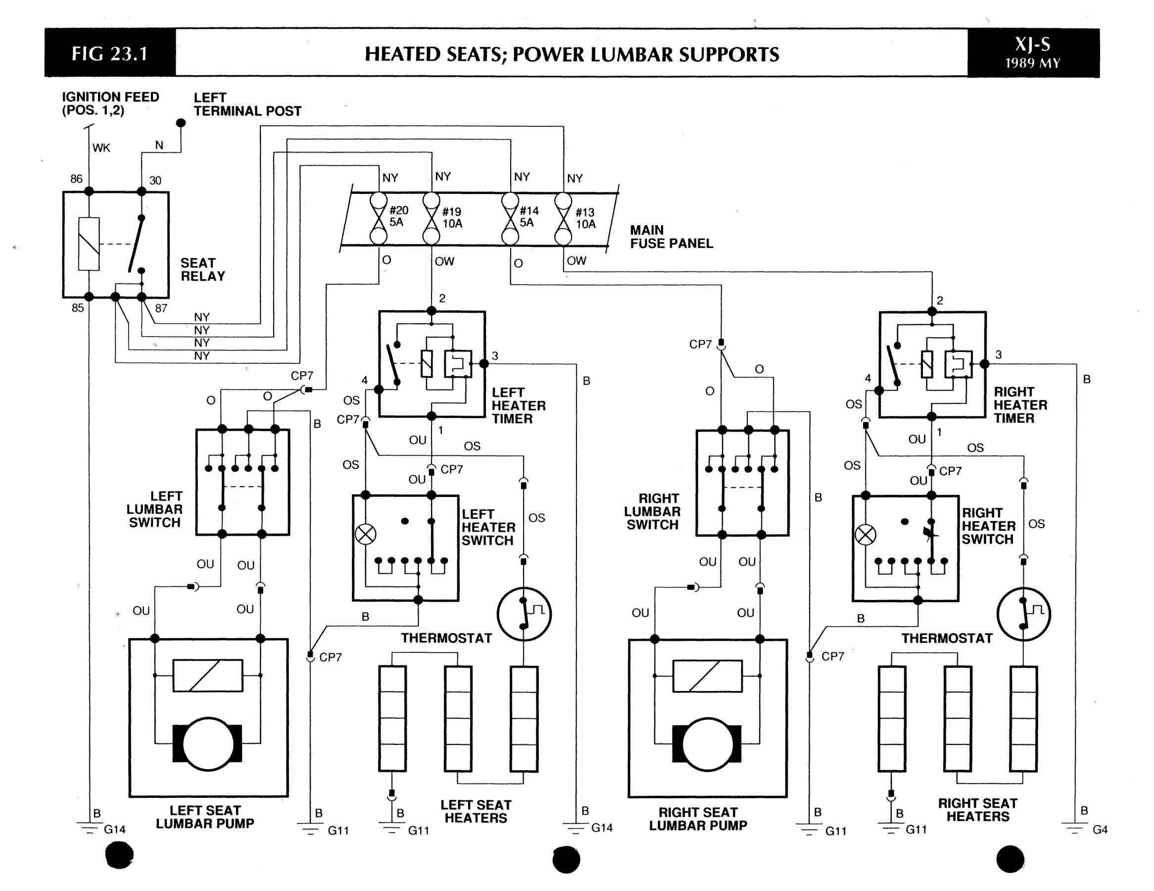 1989 Jaguar XJS Convertible Fuse Box Diagrams