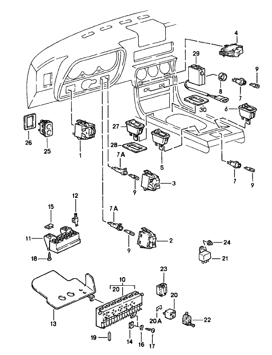 1988 Porsche 924 S Fuse Box Diagrams