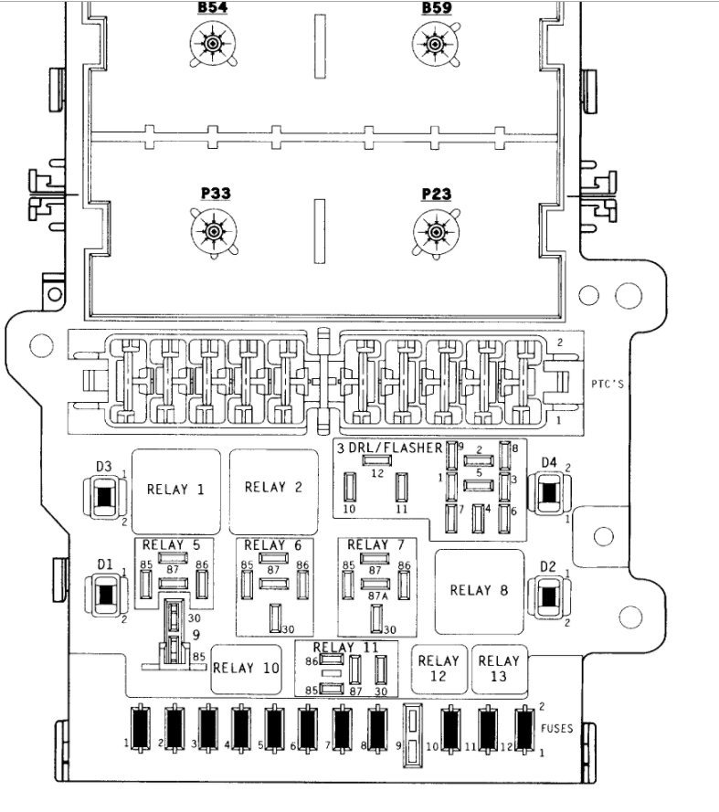 2006 Dodge Caravan/Grand Caravan 2WD Fuse Box Diagrams