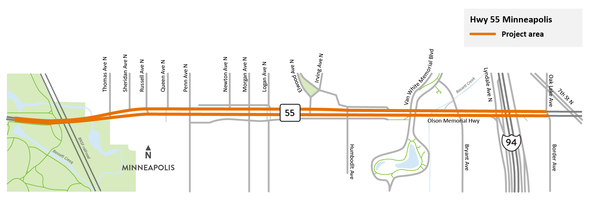 Hwy 55/Olson Memorial Hwy in Minneapolis project MnDOT