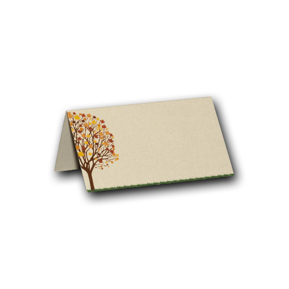 Fall Tree Place Card Dot and Bow