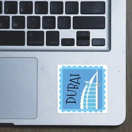 Dubai Stamp Laptop Sticker Dot Badges