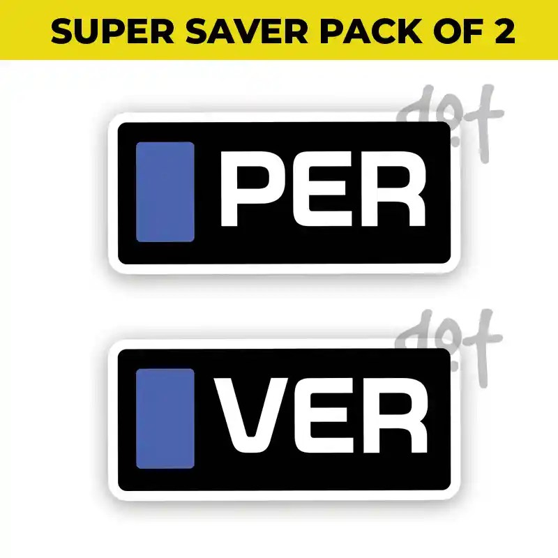 Max Verstappen and Checo Perez Pack of 2 Sticker Dot Badges