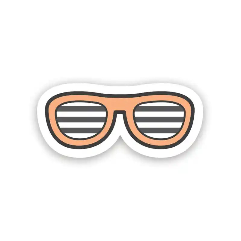 Glasses Laptop Sticker Dot Badges