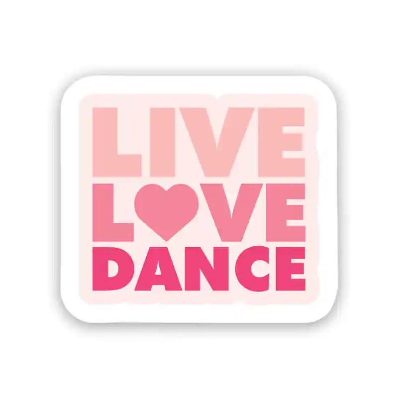 Live Love Dance Laptop Sticker Dot Badges