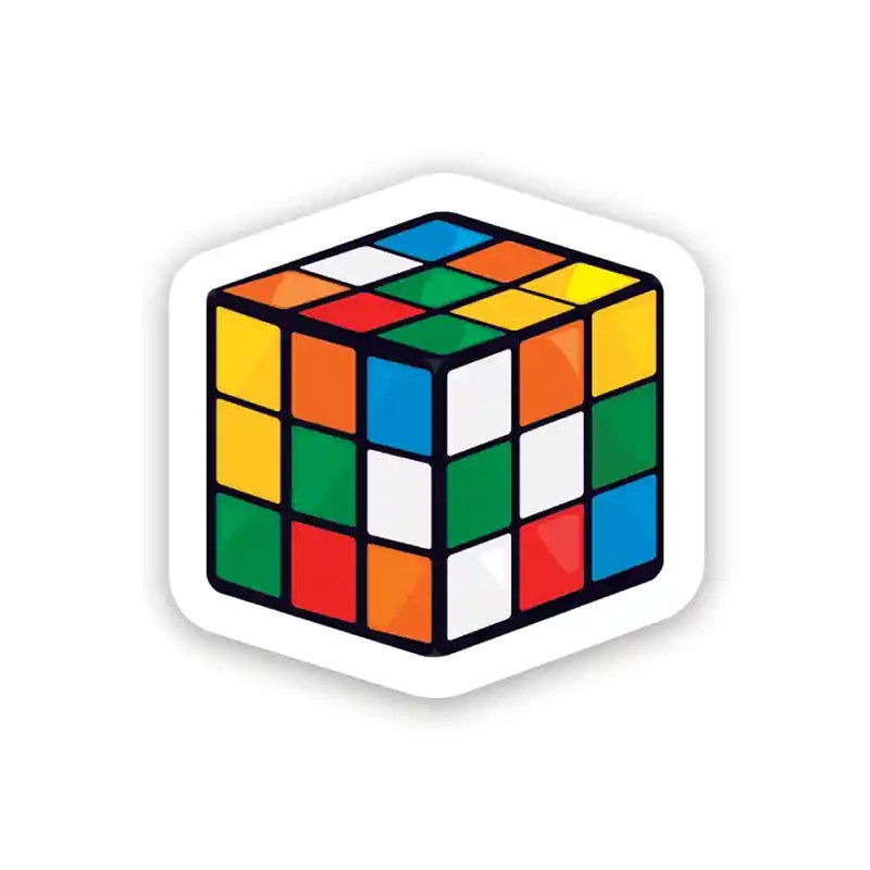 Rubik Cube Laptop Sticker Dot Badges
