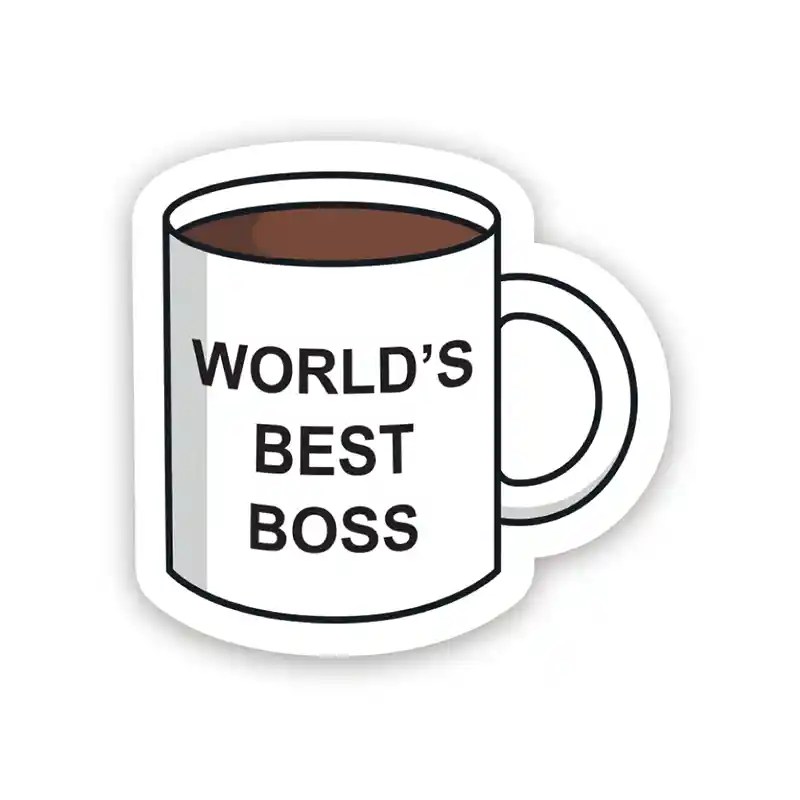 World's Best Boss Laptop Sticker Dot Badges