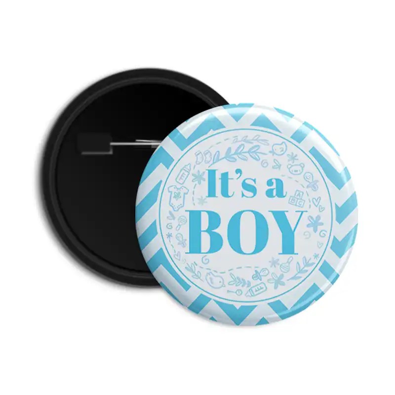 It's a boy Baby Shower Customised Button Badge Dot Badges