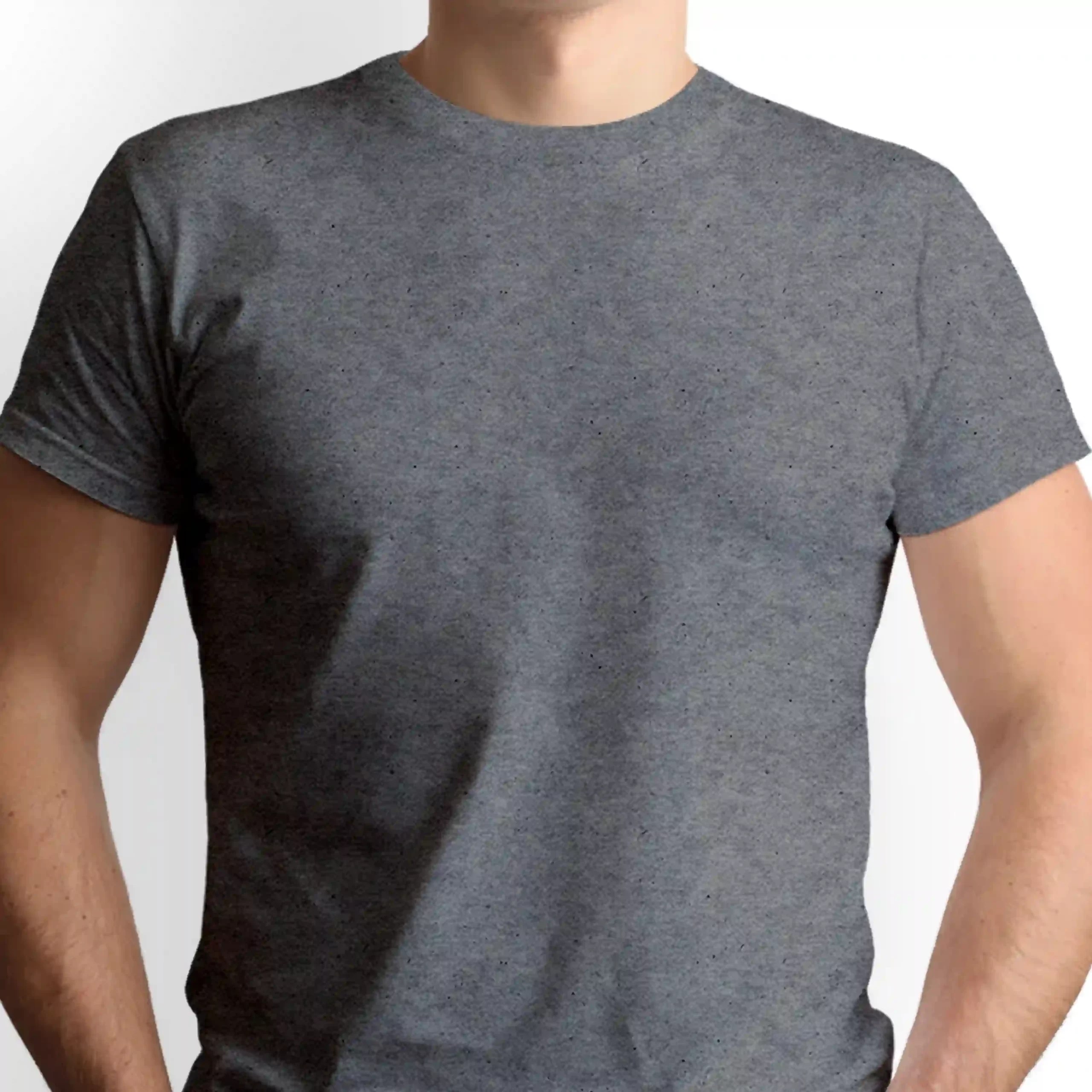 Basic Ash Grey Crew Neck Tshirt Dot Badges