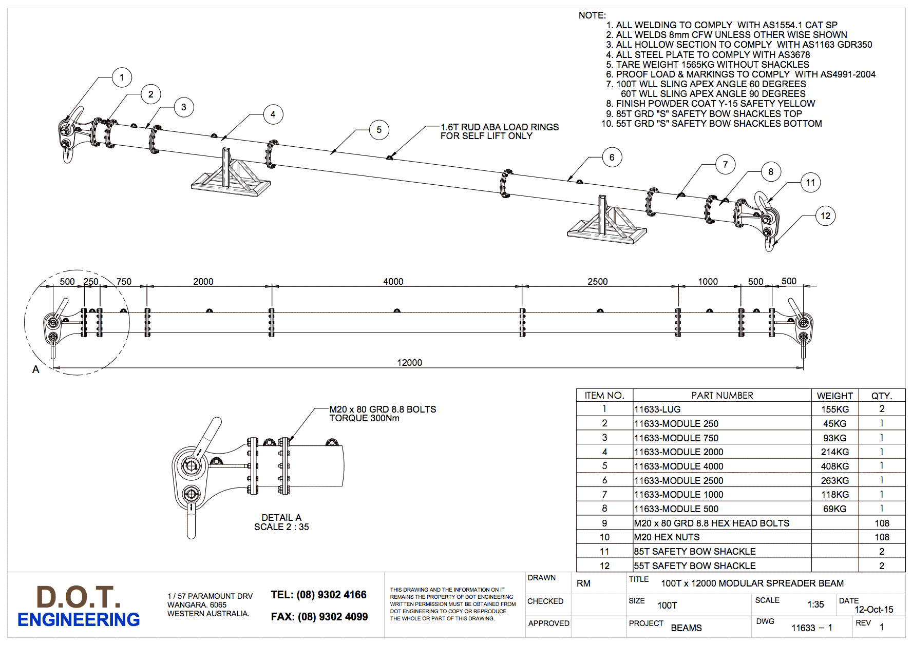 100T Modular Spreader Beam » D.O.T. Engineering