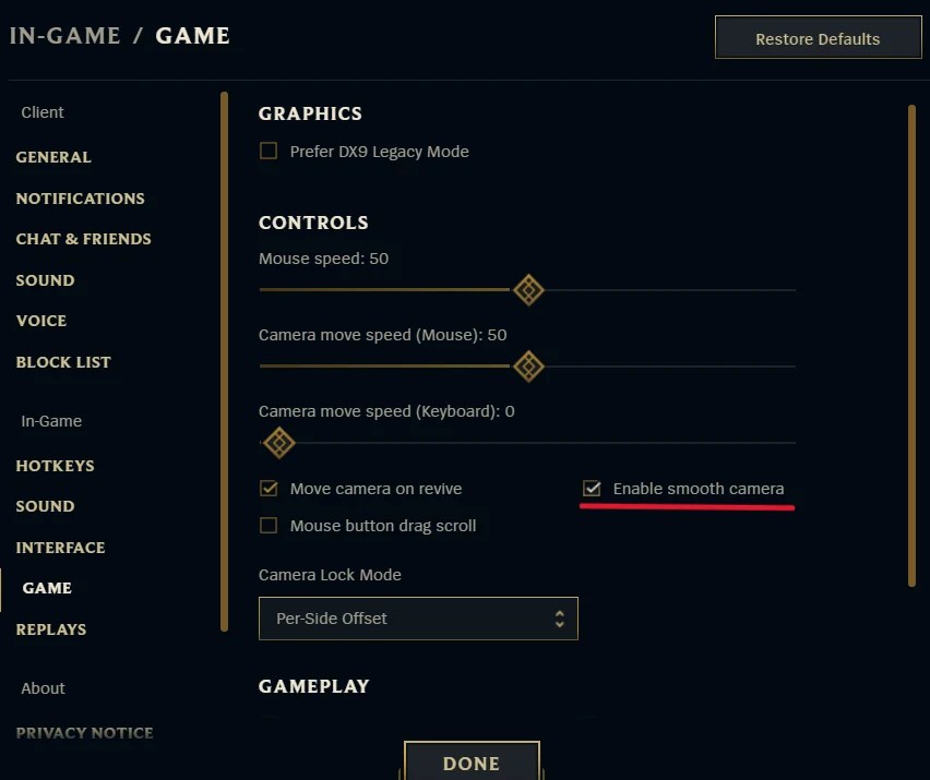 The best camera settings in League of Legends