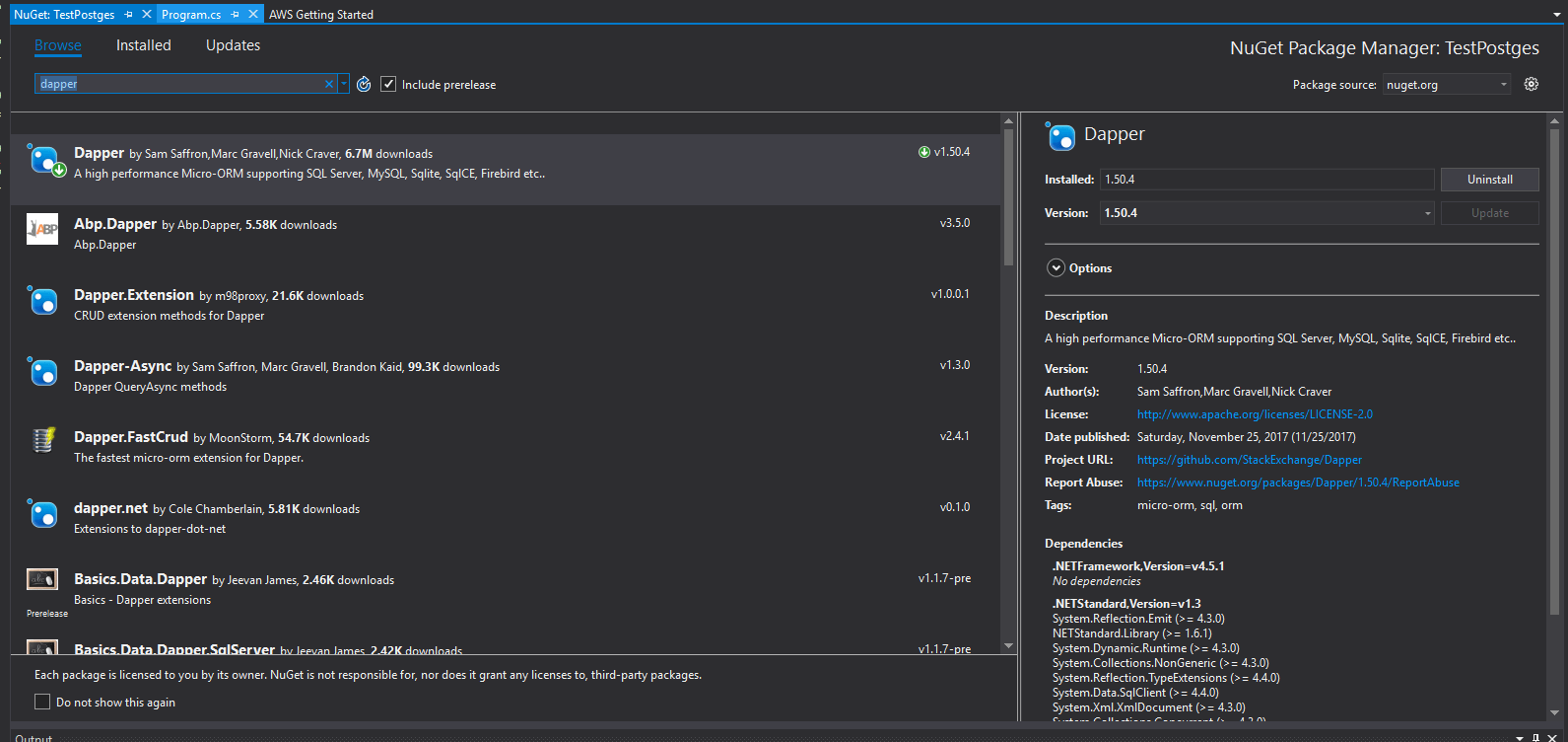 PostgreSQL and Dapper in Core (A deepdive)