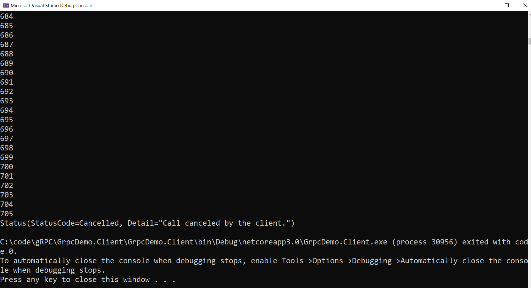 gRPC AUthentication proper response