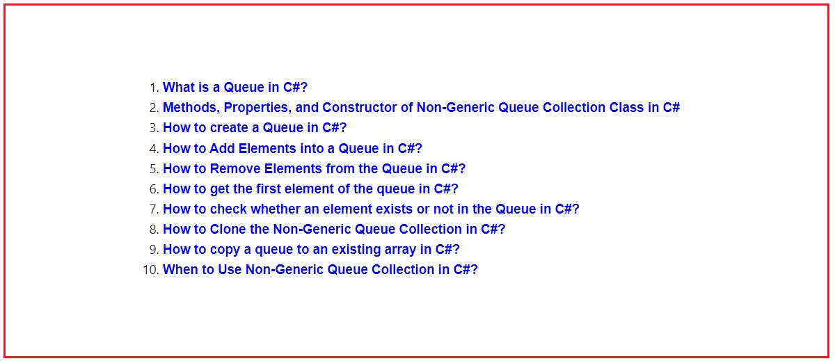 Queue Collection Class in C with Examples Dot Net Tutorials