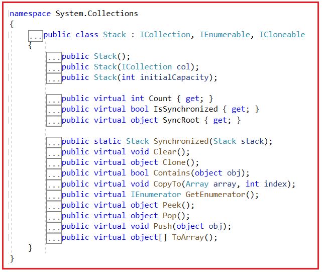 NonGeneric Stack in CSharp Lemborco