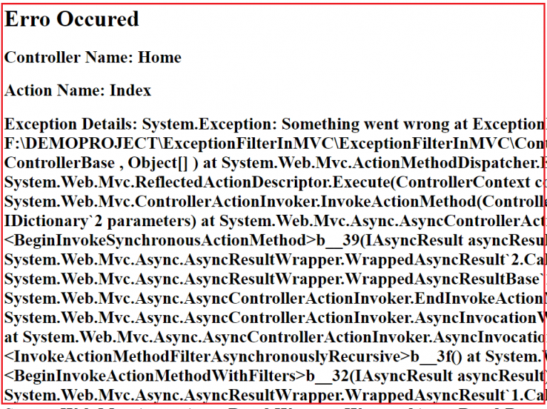 Exception Filter in MVC Dot Net Tutorials