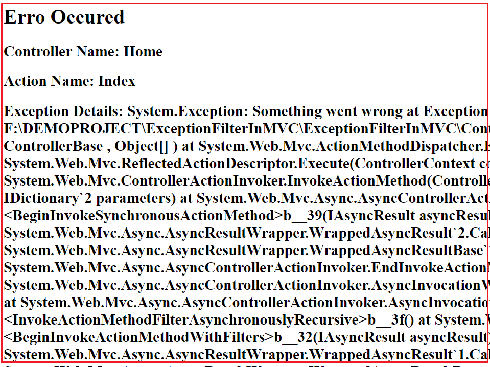 Exception Filter in MVC Dot Net Tutorials