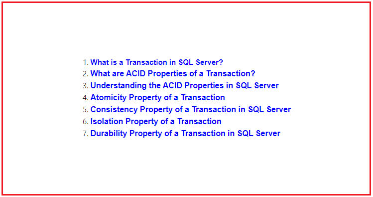 ACID Properties in SQL Server with Examples Dot Net Tutorials