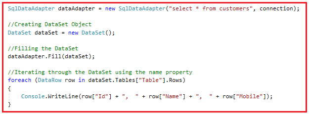 DataSet using SQL Server Dot Net Tutorials