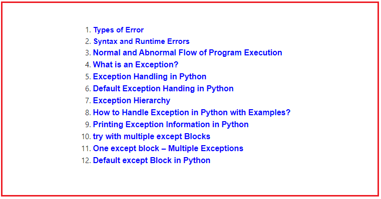 Exception Handling in Python with Examples Dot Net Tutorials