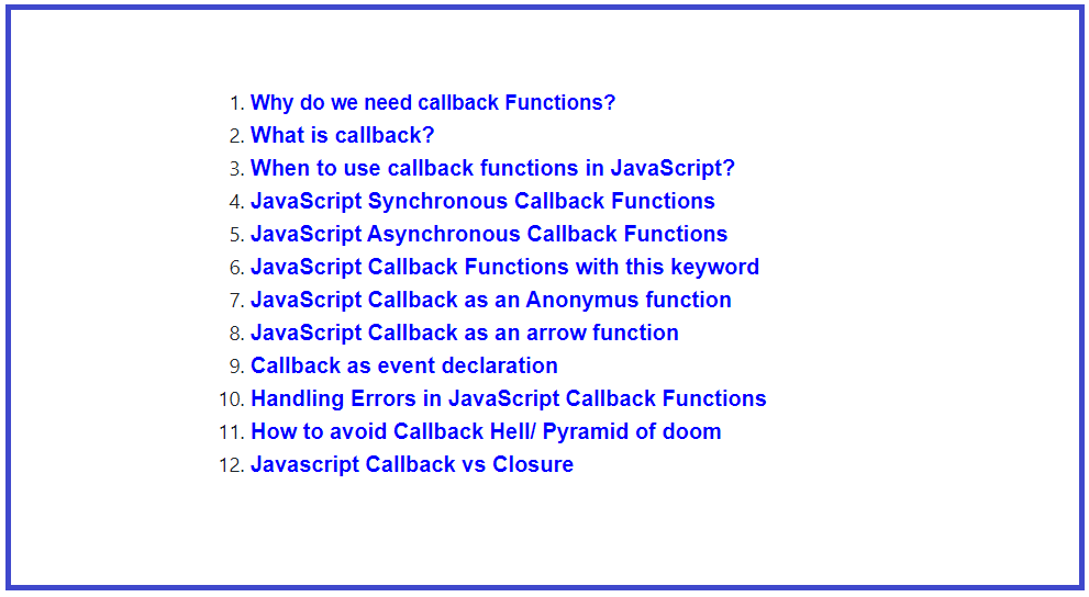 JavaScript Callback Functions with Examples Dot Net Tutorials