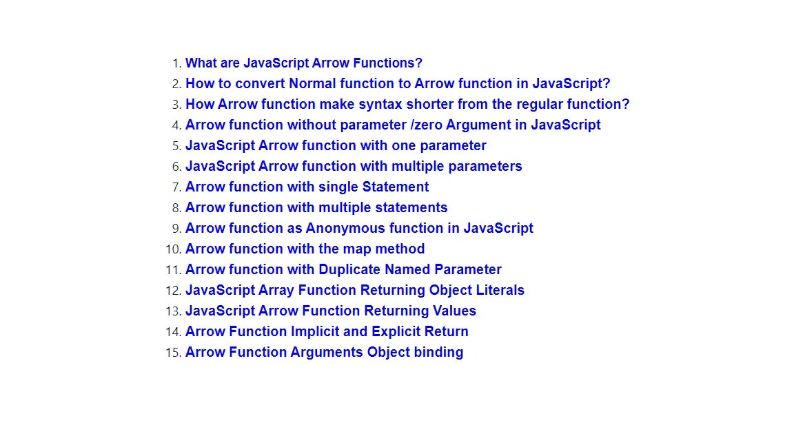 JavaScript Arrow Function with Examples Dot Net Tutorials