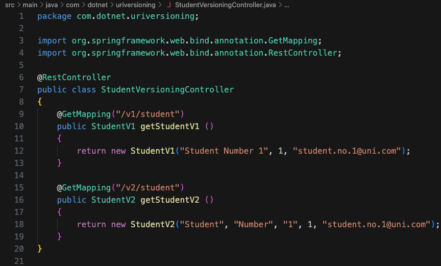 Spring Boot Request Parameter Versioning Dot Net Tutorials