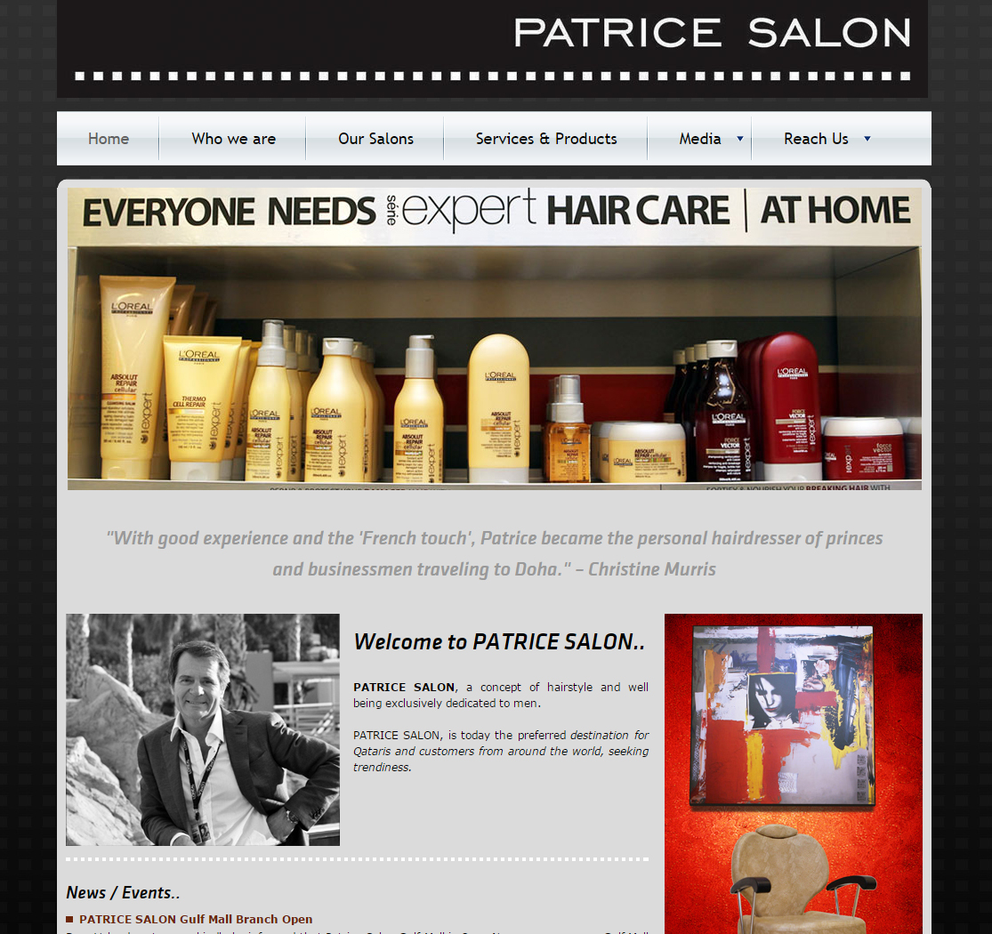 PATRICE SALON Home website designing Qatar, Qatar website designing