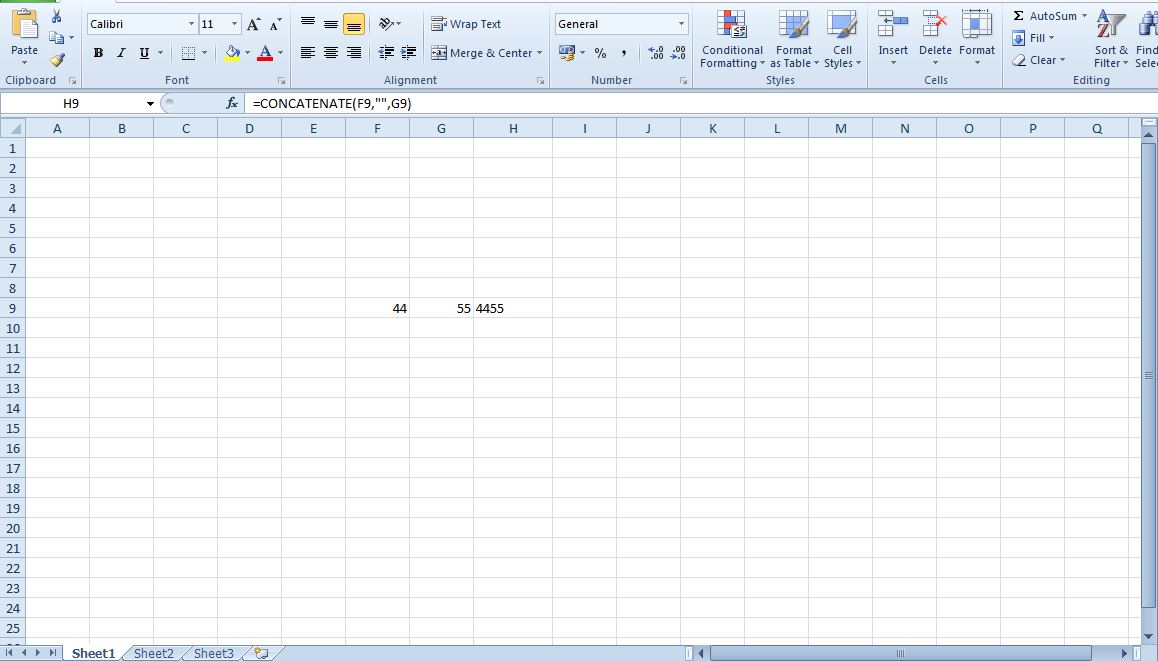How to merge cells in spreadsheets using the CONCATENATE function in