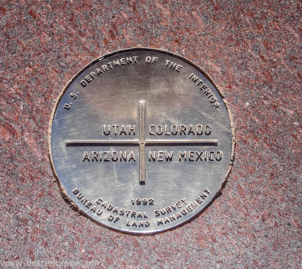 Straddling the great Southwest at Four Corners Monument Dotted Globe