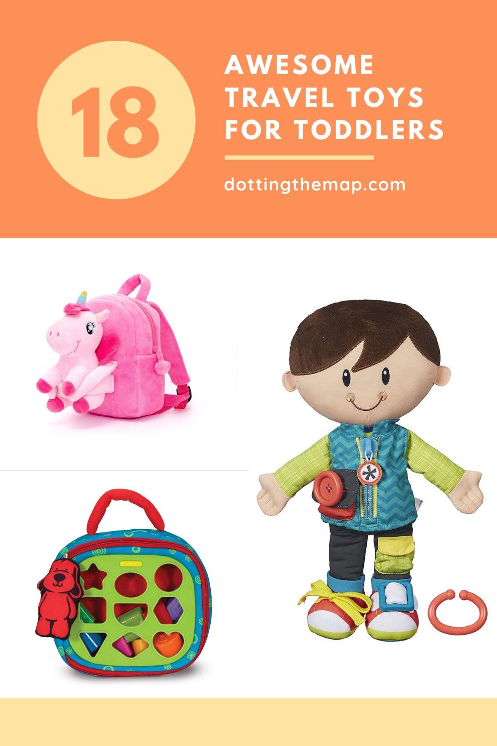 18 Best Toys for Travel with Toddlers Dotting the Map