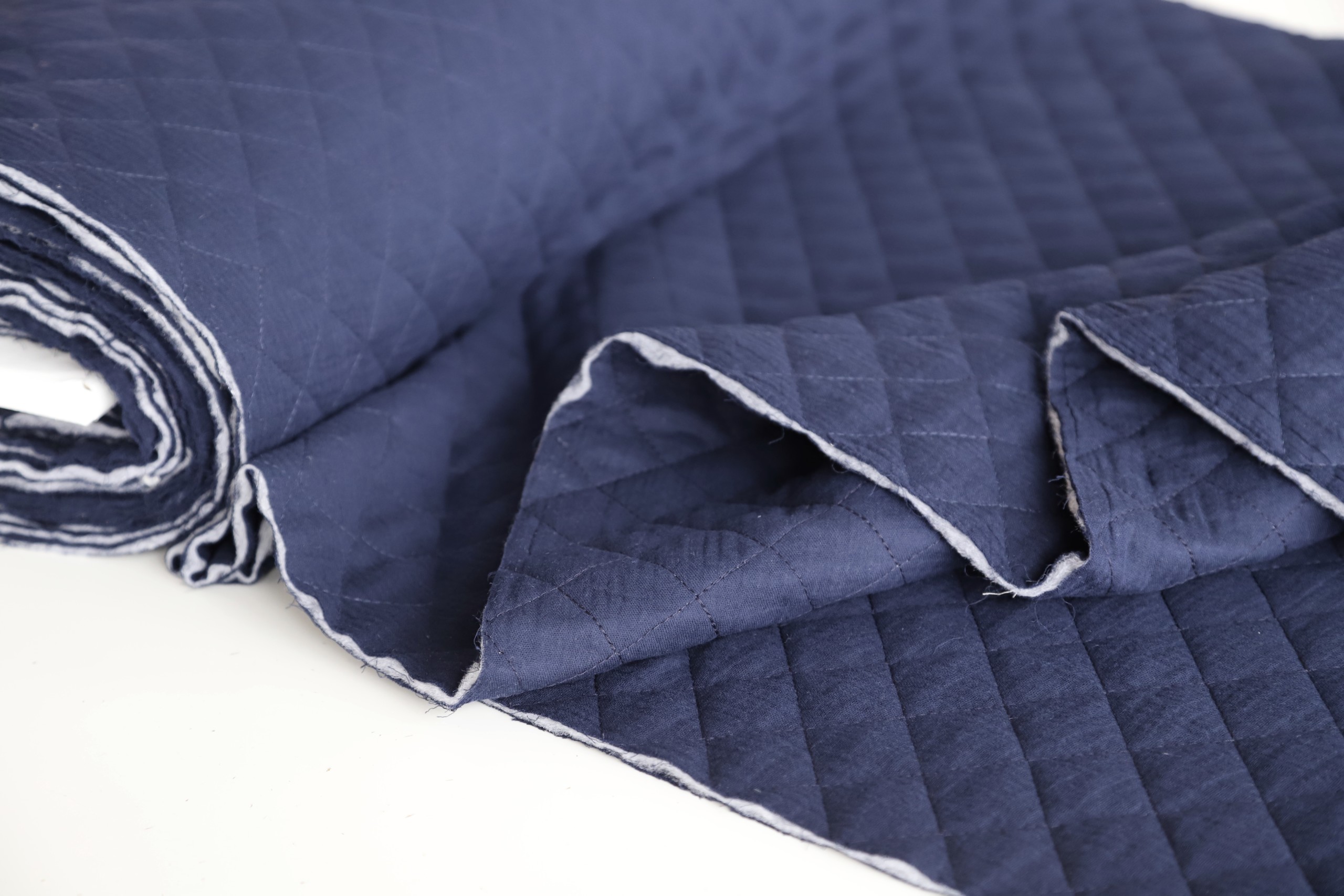 Quilted Double Gauze Navy Dot To Dot Studio