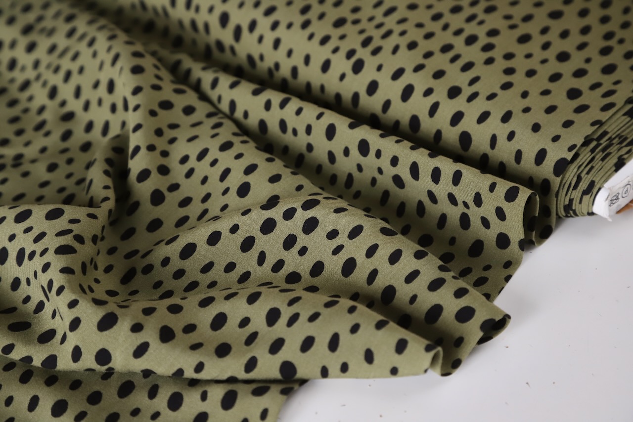 Olive Green with Black Spots Dot To Dot Studio