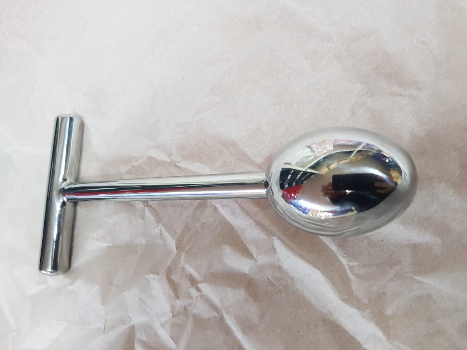 Anal plug stainless steel with handle, anal egg, butt plug, 18.5cms