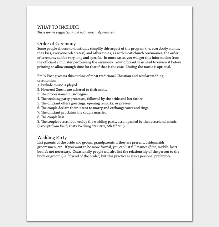 Wedding Outline Template 13+ For Word, and PDF Format